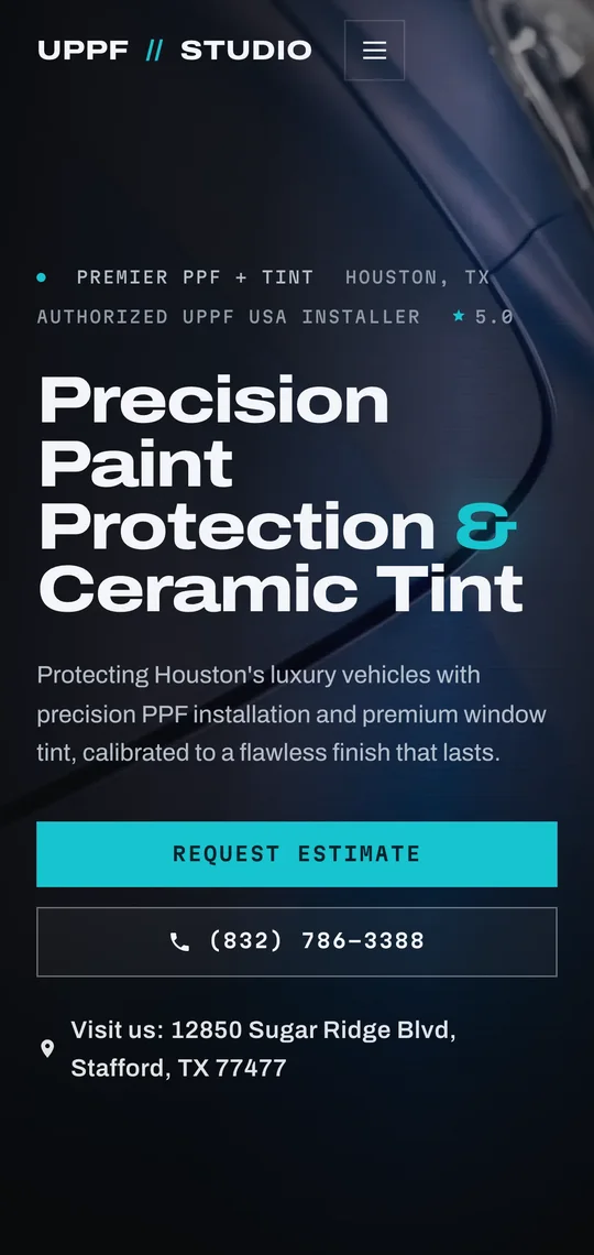 UPPF Studio website on a phone